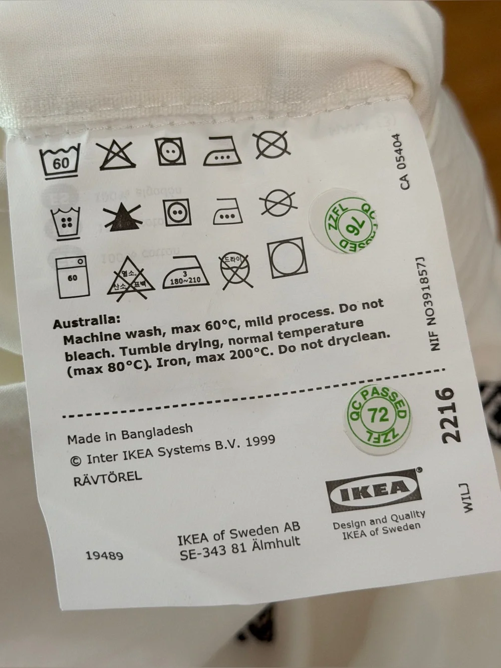 Ikea KING Ravtorel White Embroidered Boho Duvet Cover